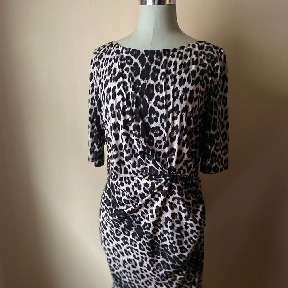 Pink Tartan Animal print dress with cinch
